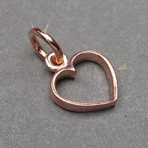 Rose Gold Herz Anhänger, Valentinstag Geschenk für sie, Herz Anhänger, Armband Charm, Herz Halskette Charm, Geschenk für Mama, Herz Schmuck