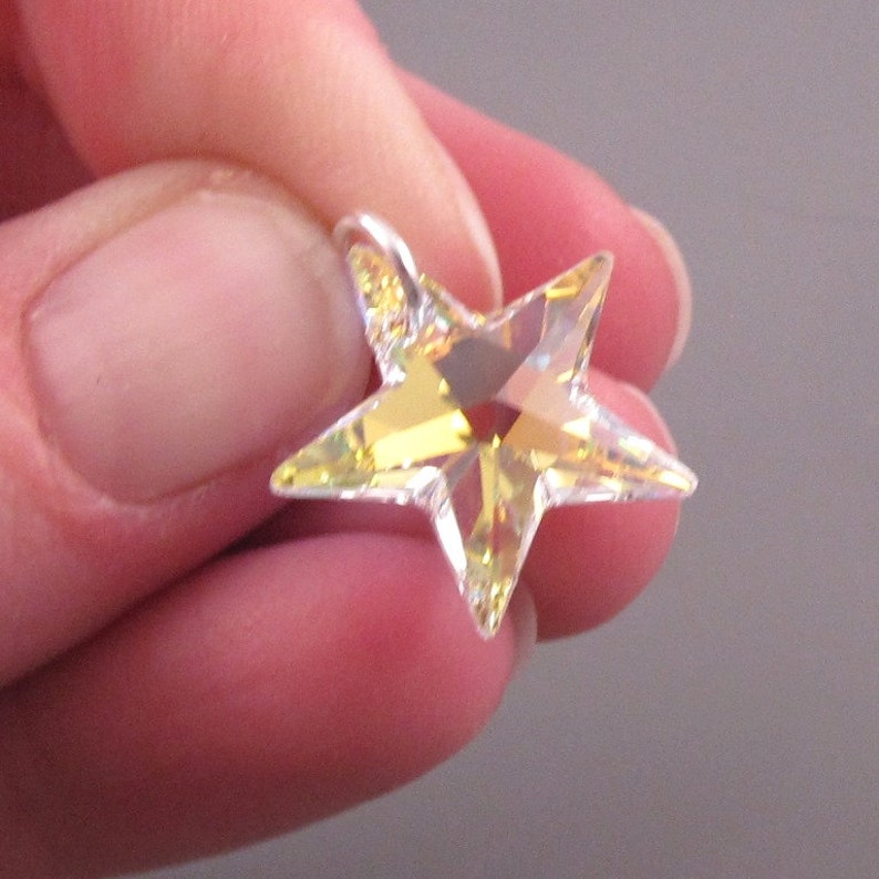 Crystal Star AB Necklace Charm Star Necklace Pendant Etsy