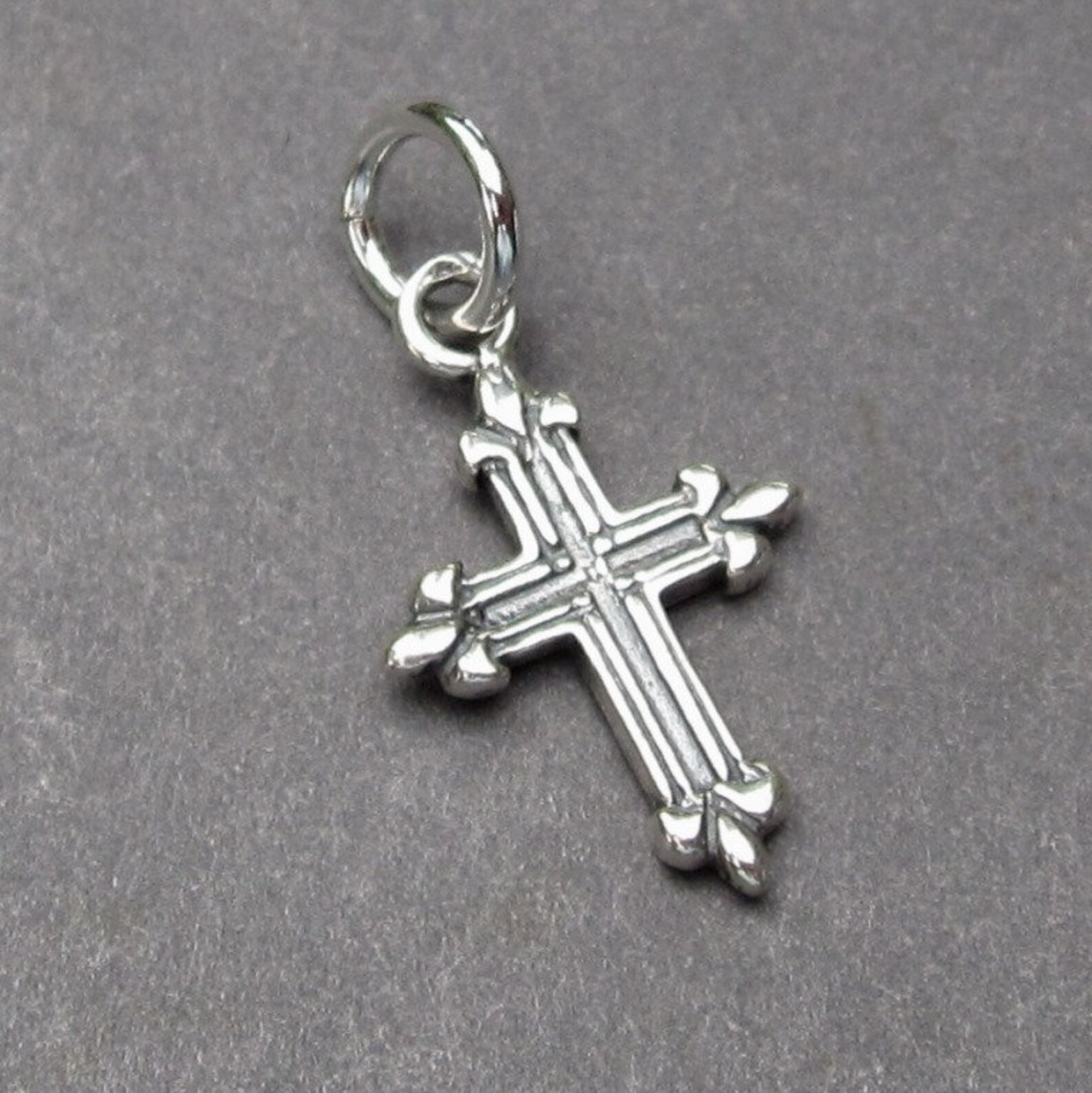 Sterling Silver Cross Charm Silver Cross Necklace Pendant Etsy