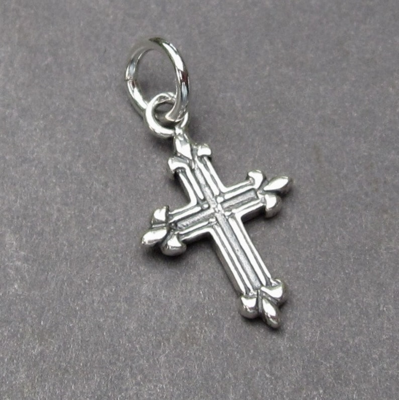 Sterling Silver Cross Charm Silver Cross Necklace Pendant Etsy
