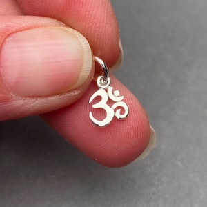 Sterling Silver Ohm Charm Pendant, Yoga Meditation Charm