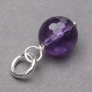 Amethyst Birthstone Charm for Necklace, Earrings and Bracelets, February Birthstone Jewelry, Necklace Pendant, Jewelry Making Supply Finding