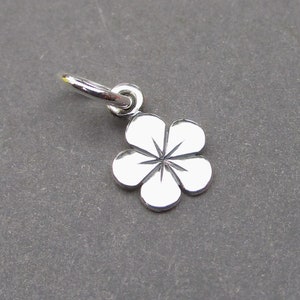 Tiny Sterling Silver Pansy Flower Charm for Necklace, Bracelets, Anklets and Earrings, Necklace Pendant, Gift for Garden Flower Lover