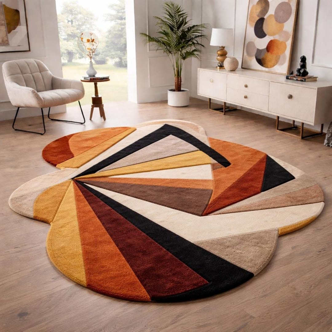 Luxury Hand Tufted Modern Abstract Rug – Premium Geometric Sculpted ...