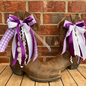 Boot Bows | Bows For Boots | Boot Ties | Game Day Boot Bows | College Boot Bows | University Boot Bow | Custom Boot Bows | Purple