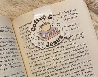 Coffee & Jesus Magnetic Bookmark | Christian Book Lover Gift
