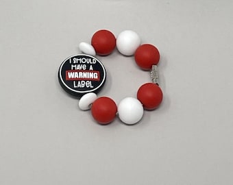 Tumbler Cup Handle Charm | Purse Charm | Bag Charm | Backpack Charm | Silicone Charm | I Should Have A Warning Label