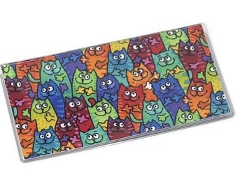 Checkbook Cover Tie Dye Cats