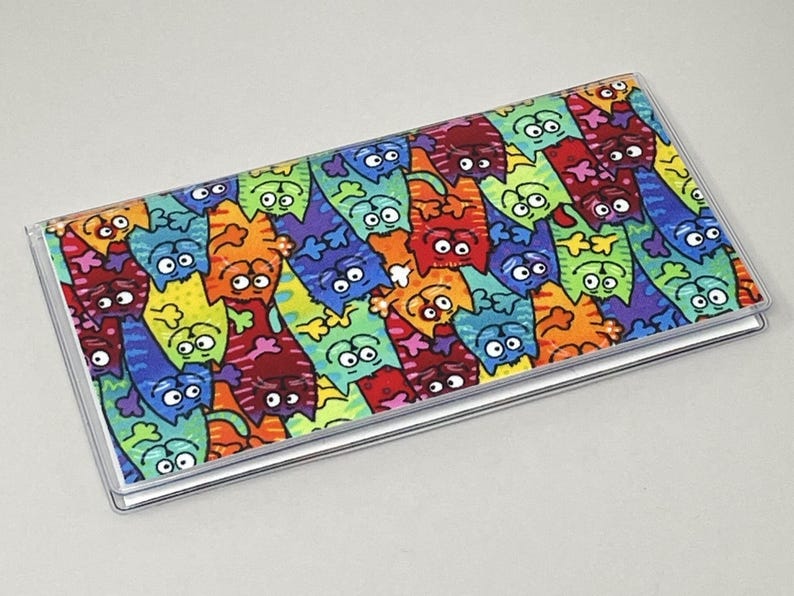 Checkbook Cover Tie Dye Cats image 2