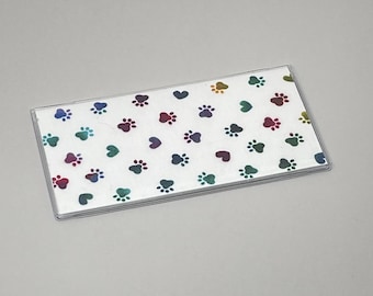 Buy Paw Prints 1 Dog Vinyl Custom Checkbook Cover - Includes Duplicate Insert - Top Tear Standard Checks - Money Or Coupon Holder Paws Gift Idea Online In India