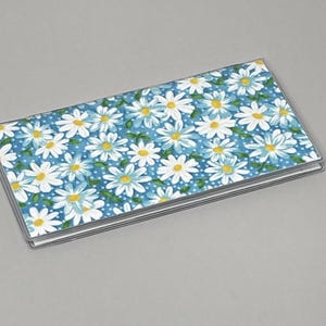 Checkbook Cover Daisy Teal