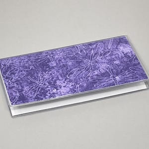 Checkbook Cover Lavender Dragonfly