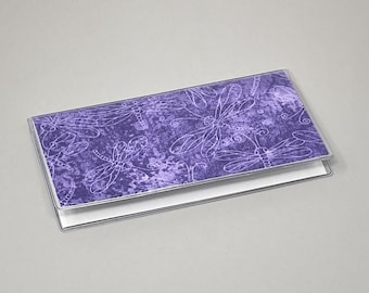 Checkbook Cover Lavender Dragonfly