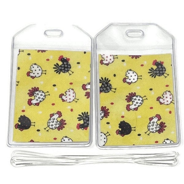 Luggage Tags Set of 2 Chickens