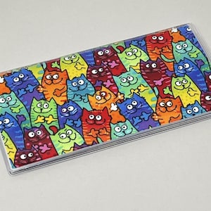 Checkbook Cover Tie Dye Cats