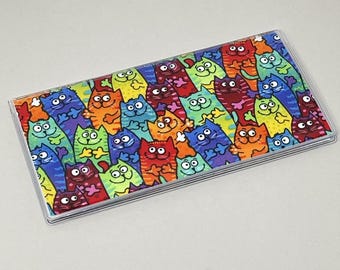 Checkbook Cover Tie Dye Cats