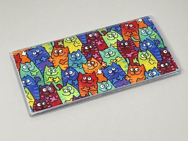 Checkbook Cover Tie Dye Cats image 1