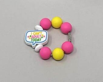 Tumbler Cup Handle Charm | Purse Charm | Bag Charm | Backpack Charm | Silicone Charm | I Can't Adult Today