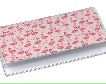 Checkbook Cover Flamingos