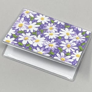 Mini billetera con tarjetero Daisy morado claro