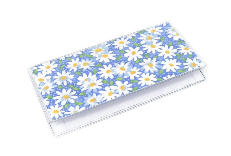 Checkbook Cover Daisy Blue Etsy
