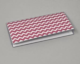 Cubierta de chequera Chevron rosa