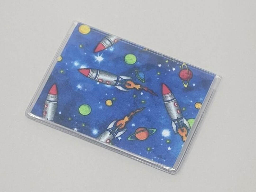 Card Case Mini Wallet Rocket Ships in Space - Etsy