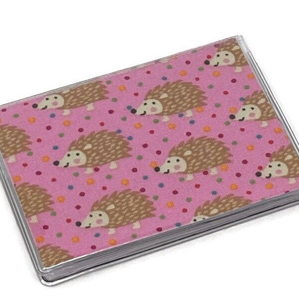 Porte-cartes Mini portefeuille Hérissons rose