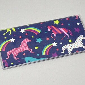 Checkbook Cover Rainbows & Unicorns