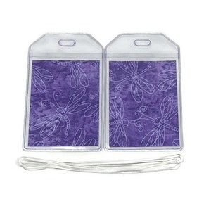 Luggage Tags Set of 2 Lavender Dragonfly