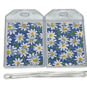 Luggage Tags Set of 2 Daisy Blue