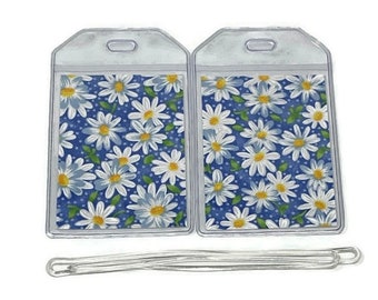 Luggage Tags Set of 2 Daisy Blue