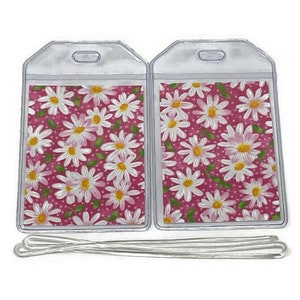 Luggage Tags Set of 2 Daisy Pink