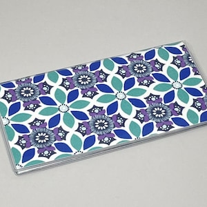 Checkbook Cover Medallion Blue & Teal