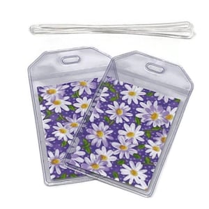 Luggage Tags Set of 2 Daisy Light Purple