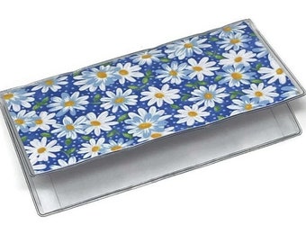 Checkbook Cover Daisy Blue