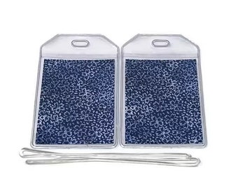 Luggage Tags Set of 2 Blue Flowers