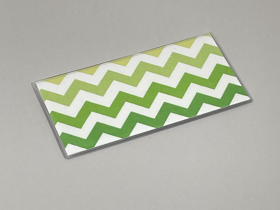 Checkbook Cover Green Ombre Chevron - Etsy