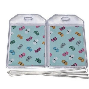Luggage Tags Set of 2 Bright Butterflies