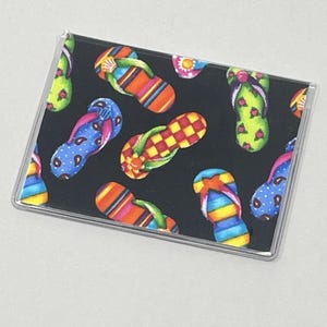 Card Case Mini Wallet Flip Flops on Black