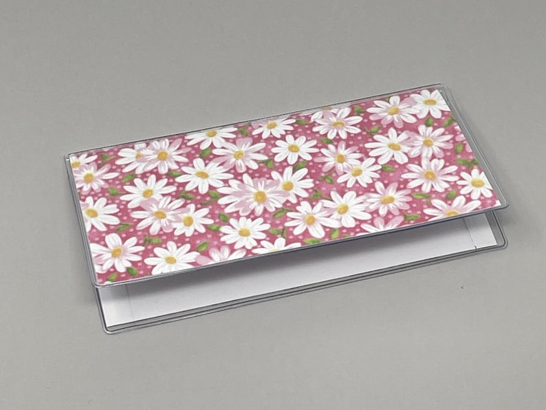 Checkbook Cover Daisy Pink image 1