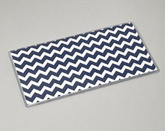 Cubierta de chequera azul marino Chevron