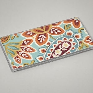 Cubierta de chequera con estampado de cachemira ikat brillante