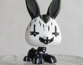 LPS Corpse Paint - Rabbit - Skeleton - Littlest Pet Shop, OOAK - Halloween - Goth - Bunny, custom - Gothic