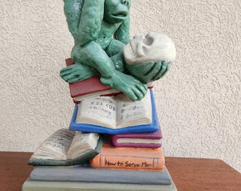 The Thinker, Statement Piece - Planet of the Apes - To Serve Man - Lord of the Rings - Books, Library, Goth, Sci-fi