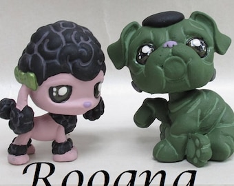 Frankenstein Monster, Bride - Littlest Pet Shop, LPS, Custom, OOAK - Dog, Dogs, Poodle, Bulldog, Horror, Halloween