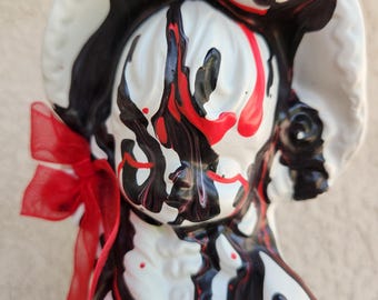 Red Haunted Gothic Victorian Girl - doll figure figurine melting horror creepy decor