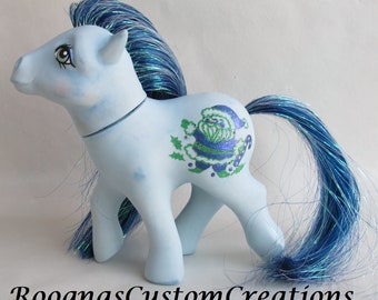 Blue Christmas - Xmas, Merry Treats, G1 - My Little Pony - Santa - Custom, OOAK, tinsel