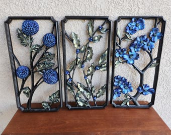Vintage Gothic Floral Wall Decor, Colorshift Accent, Set of 3