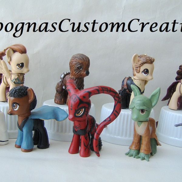 My Little Pony STAR WARS Custom darth vader boba fett slave princess leia stormtrooper jedi sith luke skywalker empire han solo chewbacca